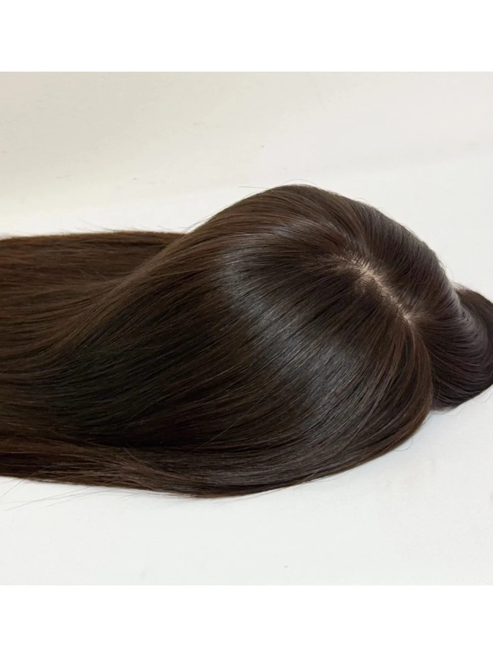 18” ADiva Wig Silk Top Kosher Sheitel Wig With Bangs Brown 100% Human Hair